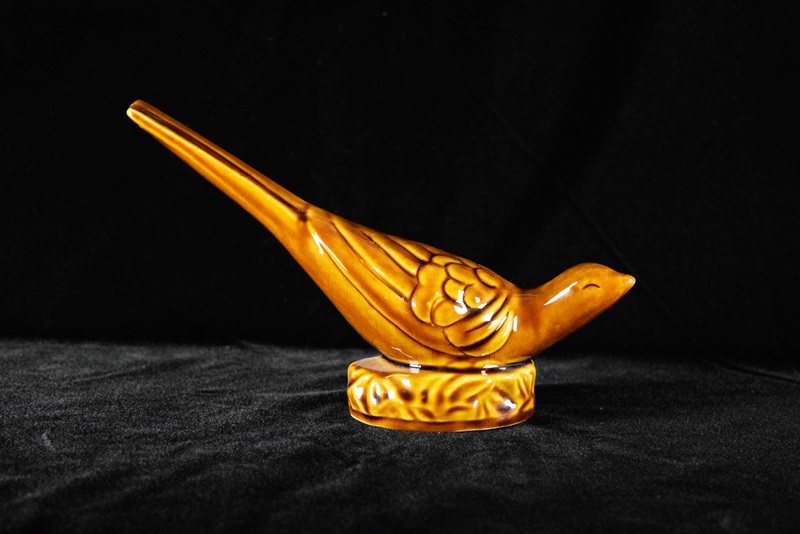 A Van Briggle Pottery Pheasant in Brown High Gloss Glaze