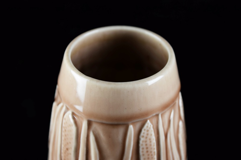 A Rookwood "Cattail" Vase in Soft Brown High Gloss Glaze