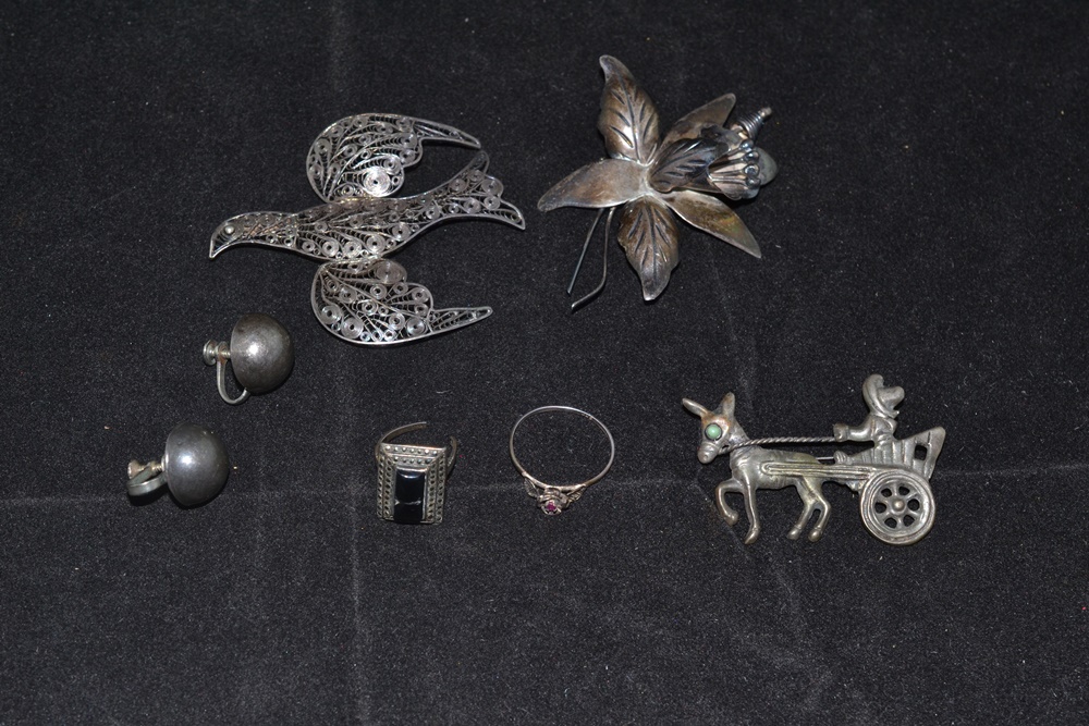 Vintage Marked Spratling Mexican Sterling Silver Brooch And More