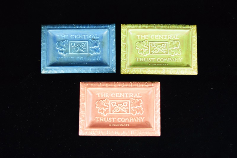 Three Rookwood Valet Trays Created For The Central Trust Company