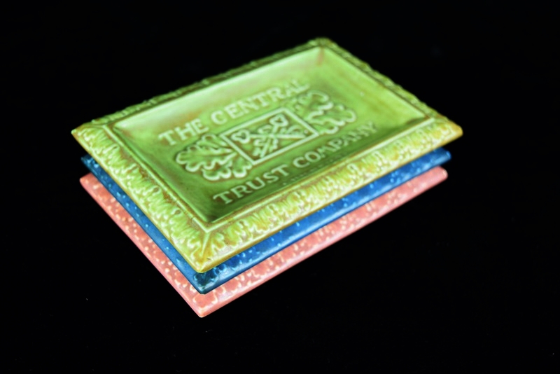 Three Rookwood Valet Trays Created For The Central Trust Company