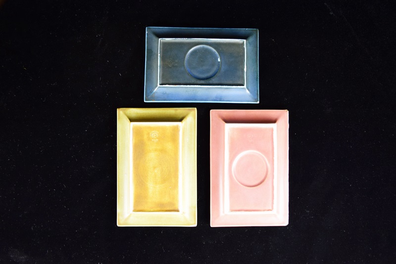 Three Rookwood Valet Trays Created For The Central Trust Company
