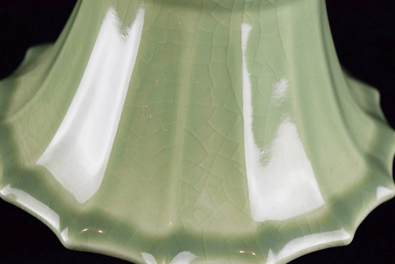 A Rookwood Fluted Bowl, Mold #6130, in a High Gloss Soft Green Gl