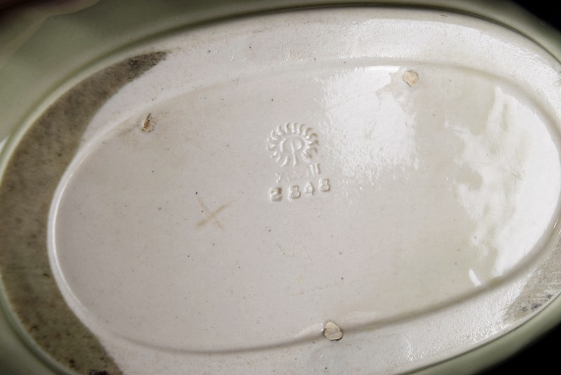 A Rookwood Oval Bowl with Scrolled Handles, Mold #2848, 1948