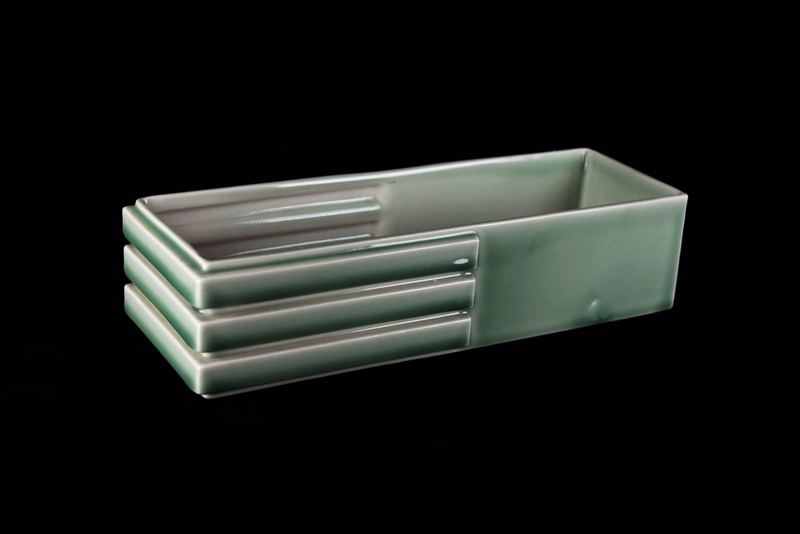 Two Rookwood Planters Each in Soft Green High Gloss Glaze