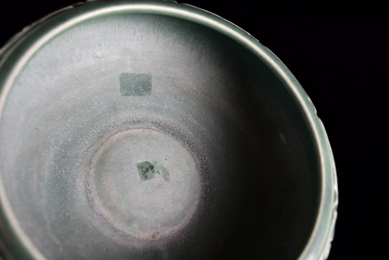 A Shallow Rookwood Bowl in Green Matte Glaze with Holly Band 