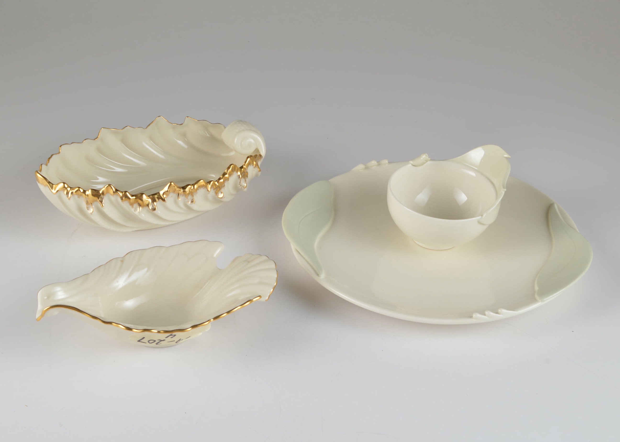 Two Lenox Dishes and a Modern Plate and Dip Bowl