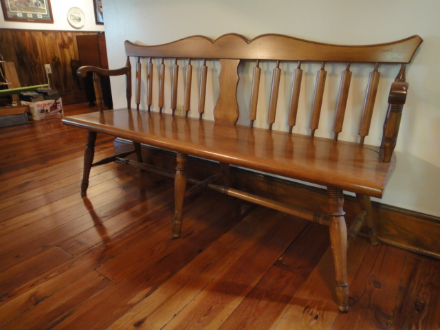 Early American Style Maple Railroad/Hall Bench