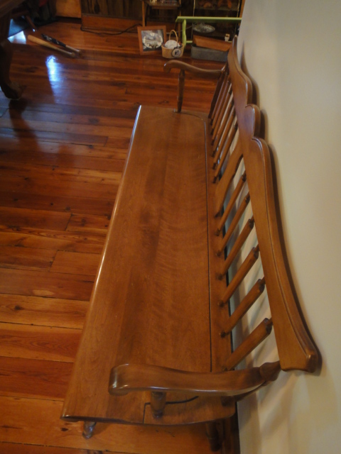Early American Style Maple Railroad/Hall Bench