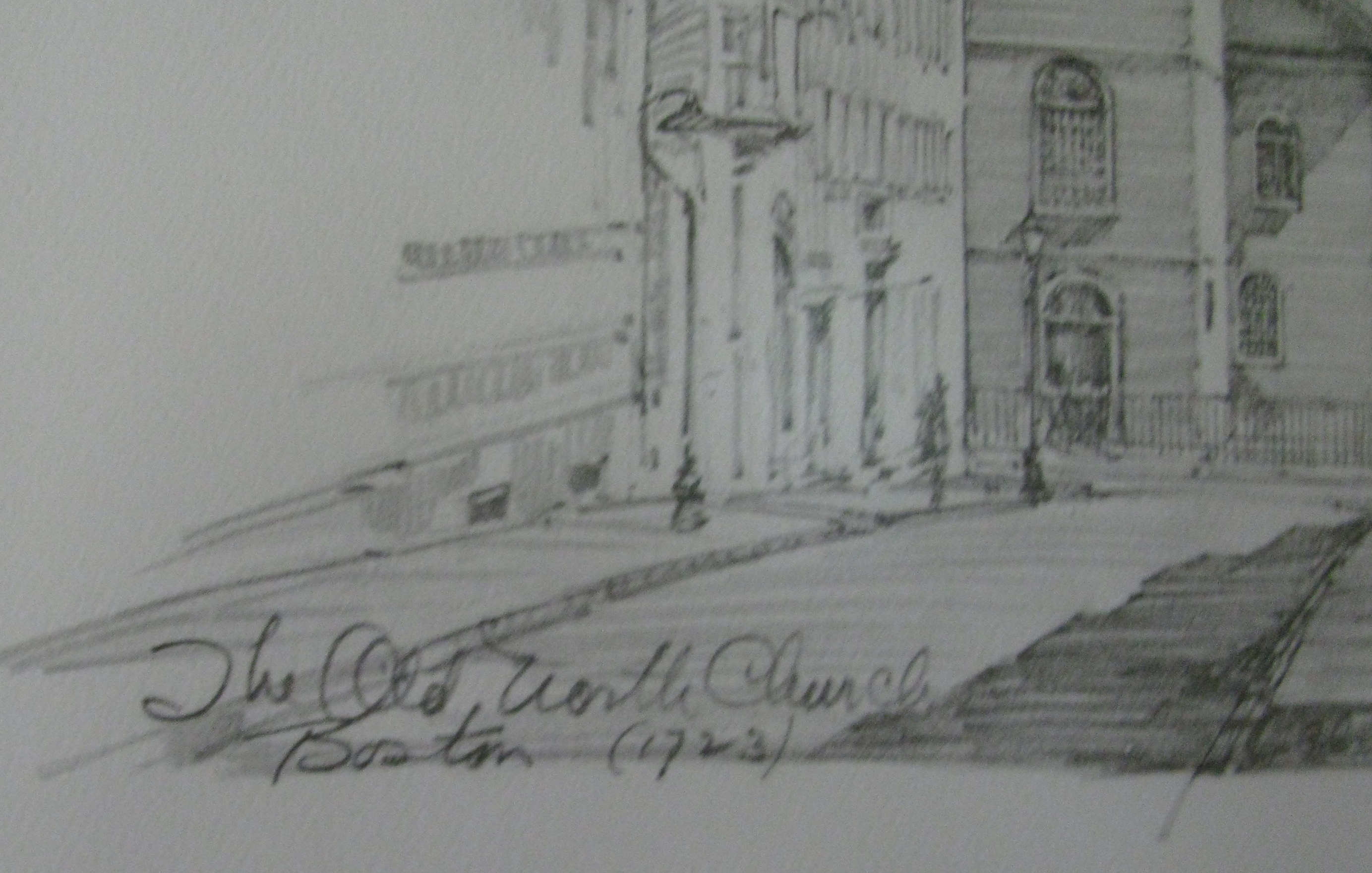 Pair of Framed Pencil Sketch Prints by Charles H. Overly