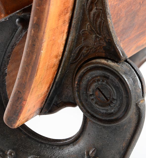 Antique New Oxford Cast Iron and Oak School Desk