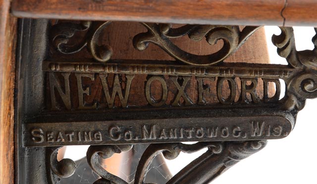 Antique New Oxford Cast Iron and Oak School Desk