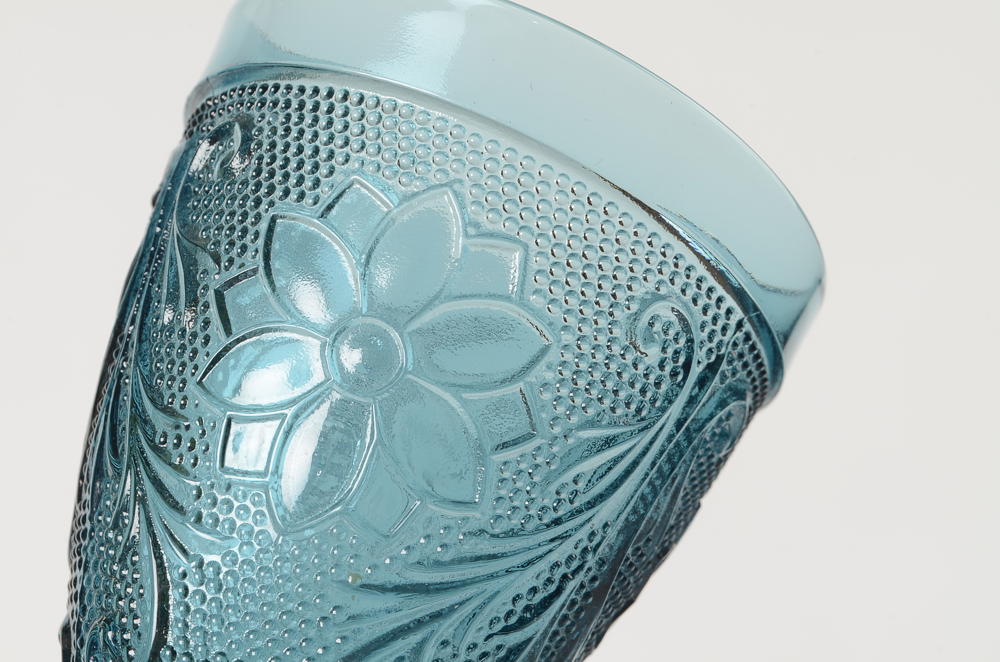 Set of Tiara Indiana Glass Bicentennial Blue Glasses 