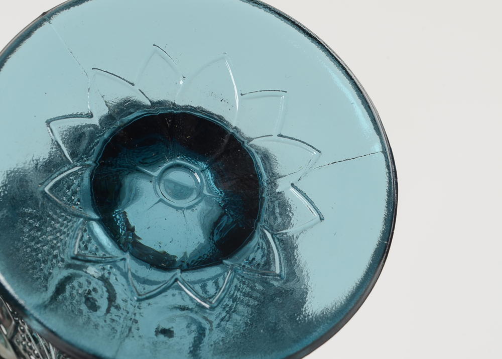 Set of Tiara Indiana Glass Bicentennial Blue Glasses 