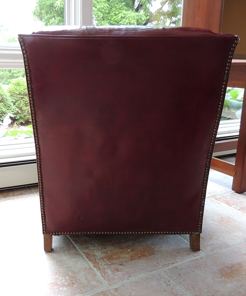 Heritage Oxblood Red Leather Chair and Ottoman