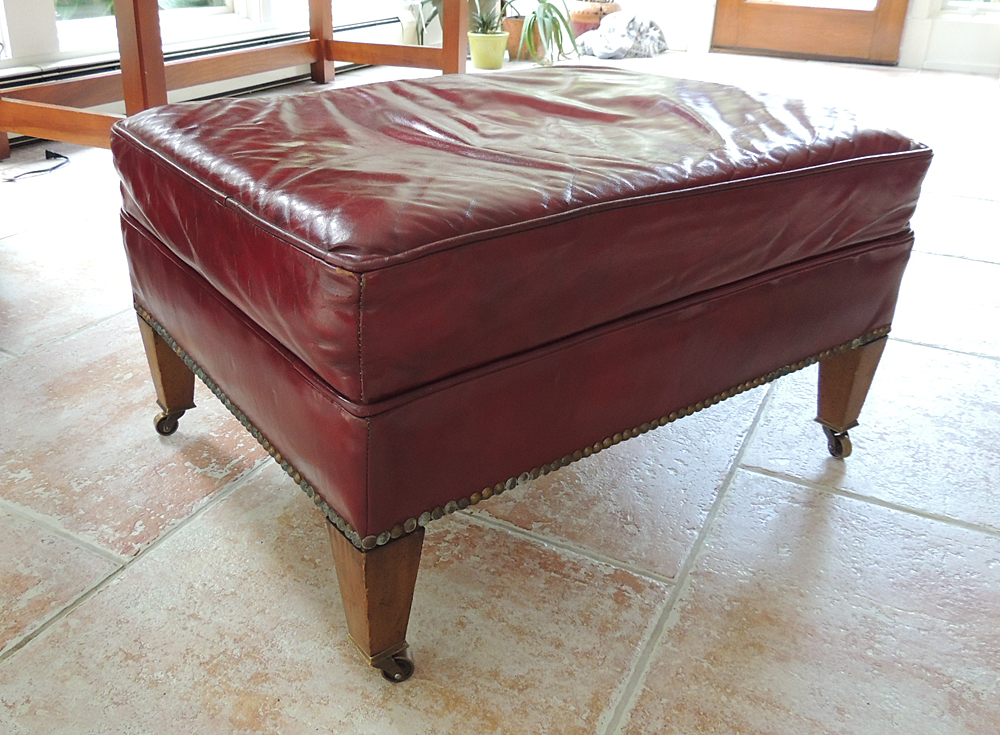 Heritage Oxblood Red Leather Chair and Ottoman