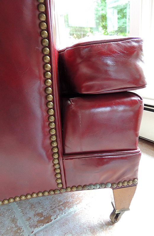 Heritage Oxblood Red Leather Chair and Ottoman