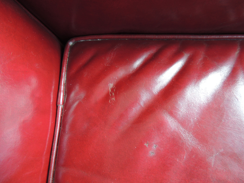 Heritage Oxblood Red Leather Chair and Ottoman