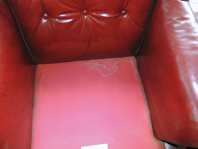Heritage Oxblood Red Leather Chair and Ottoman