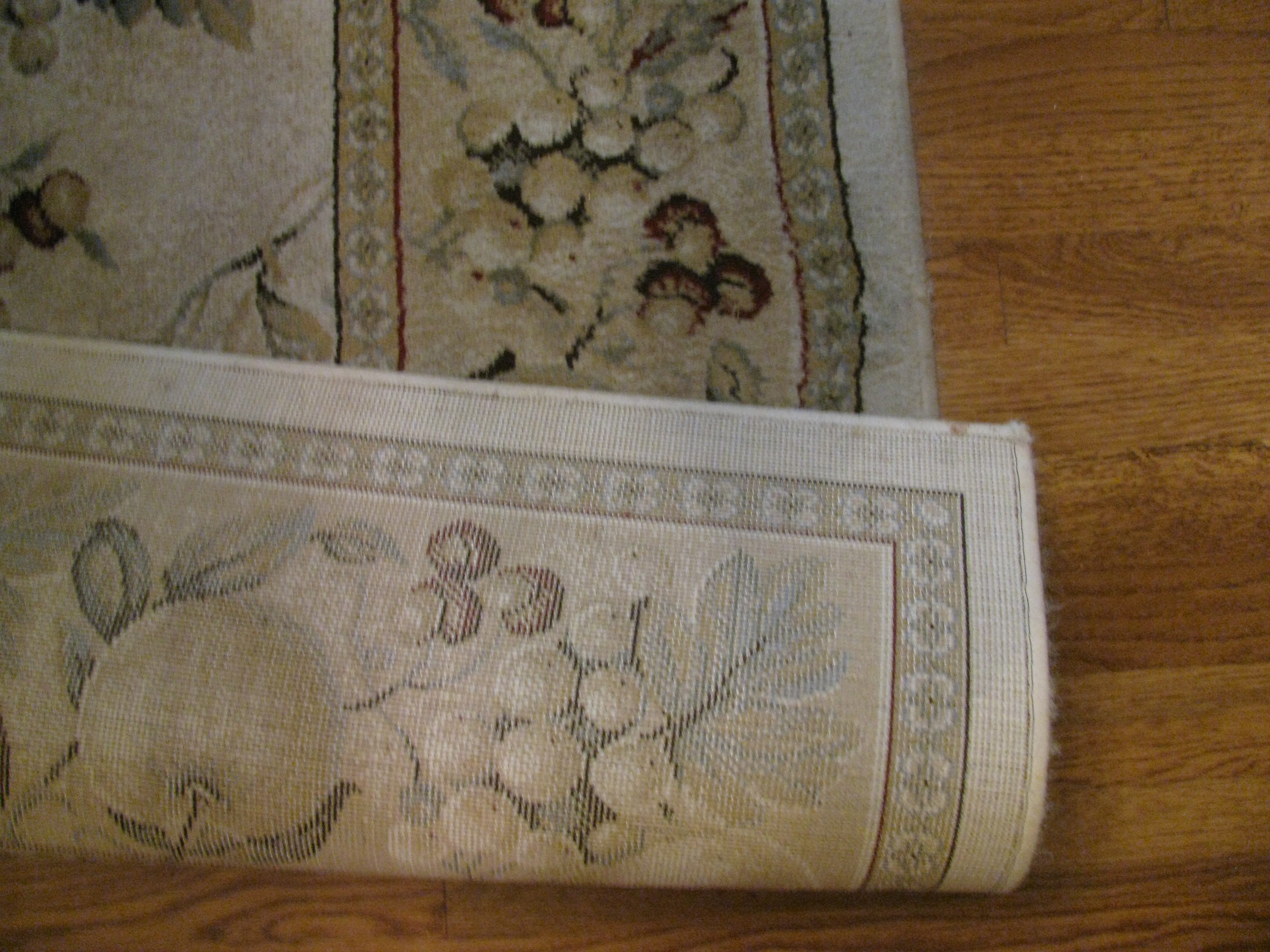 Tan, Sage and Cranberry Tuscan Style Area Rug 