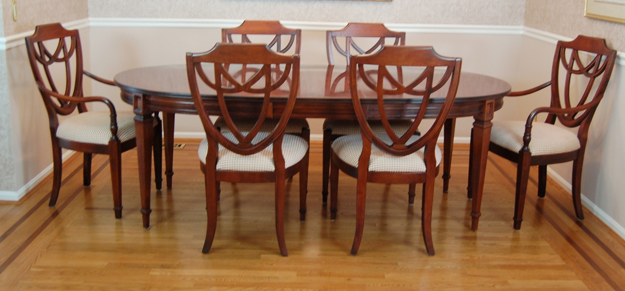 Nichols and Stone Dining Table  and Six Chairs