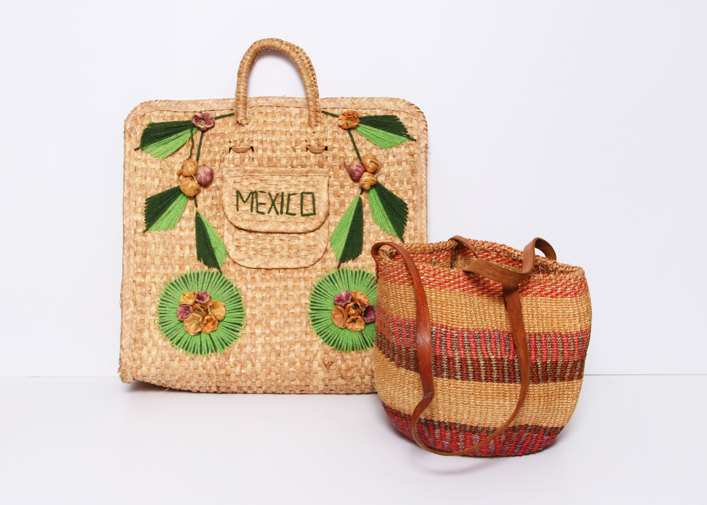 Pair of Vintage Woven Bags 