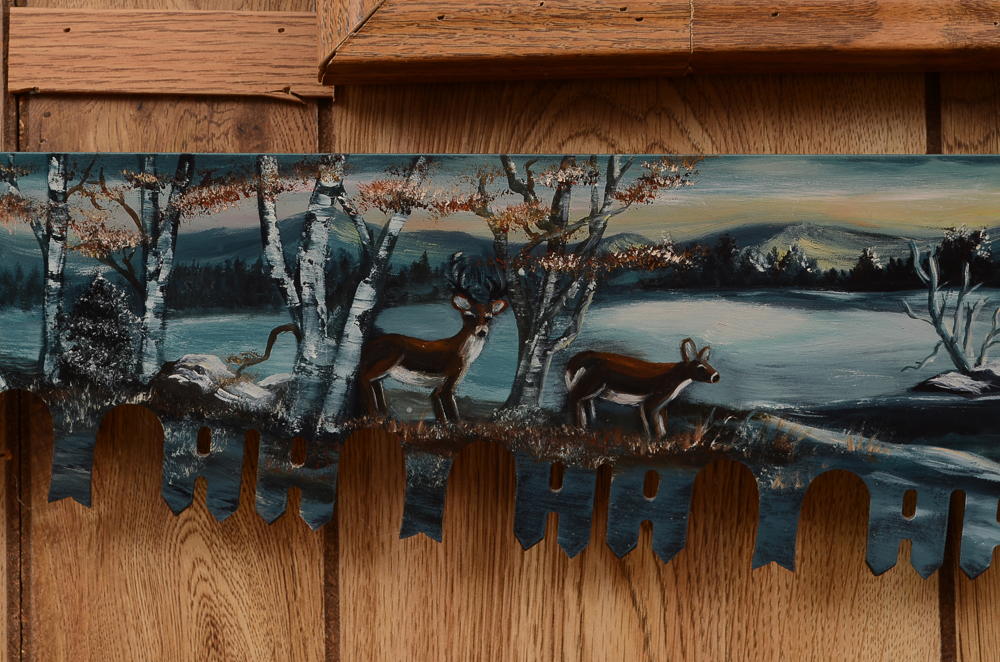Hand Painted Decorative Two Man Saw, Signed By Artist.