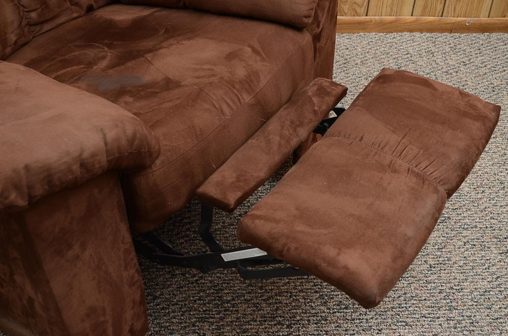Large Brown Ultra Suede Recliner