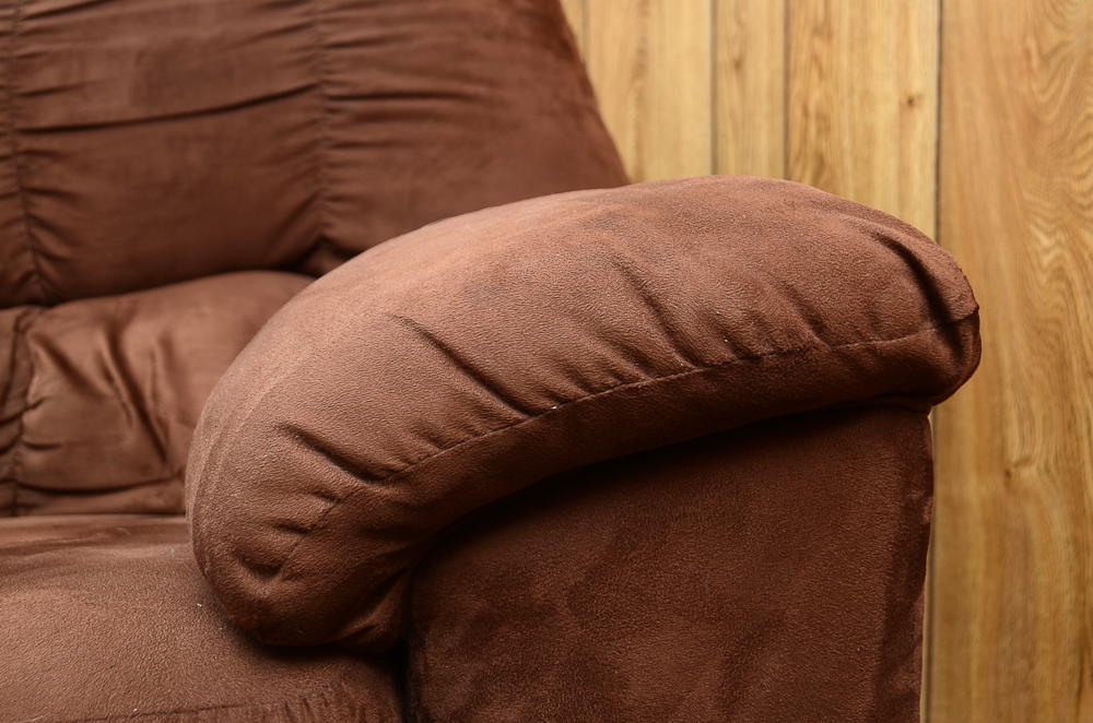 Large Brown Ultra Suede Recliner