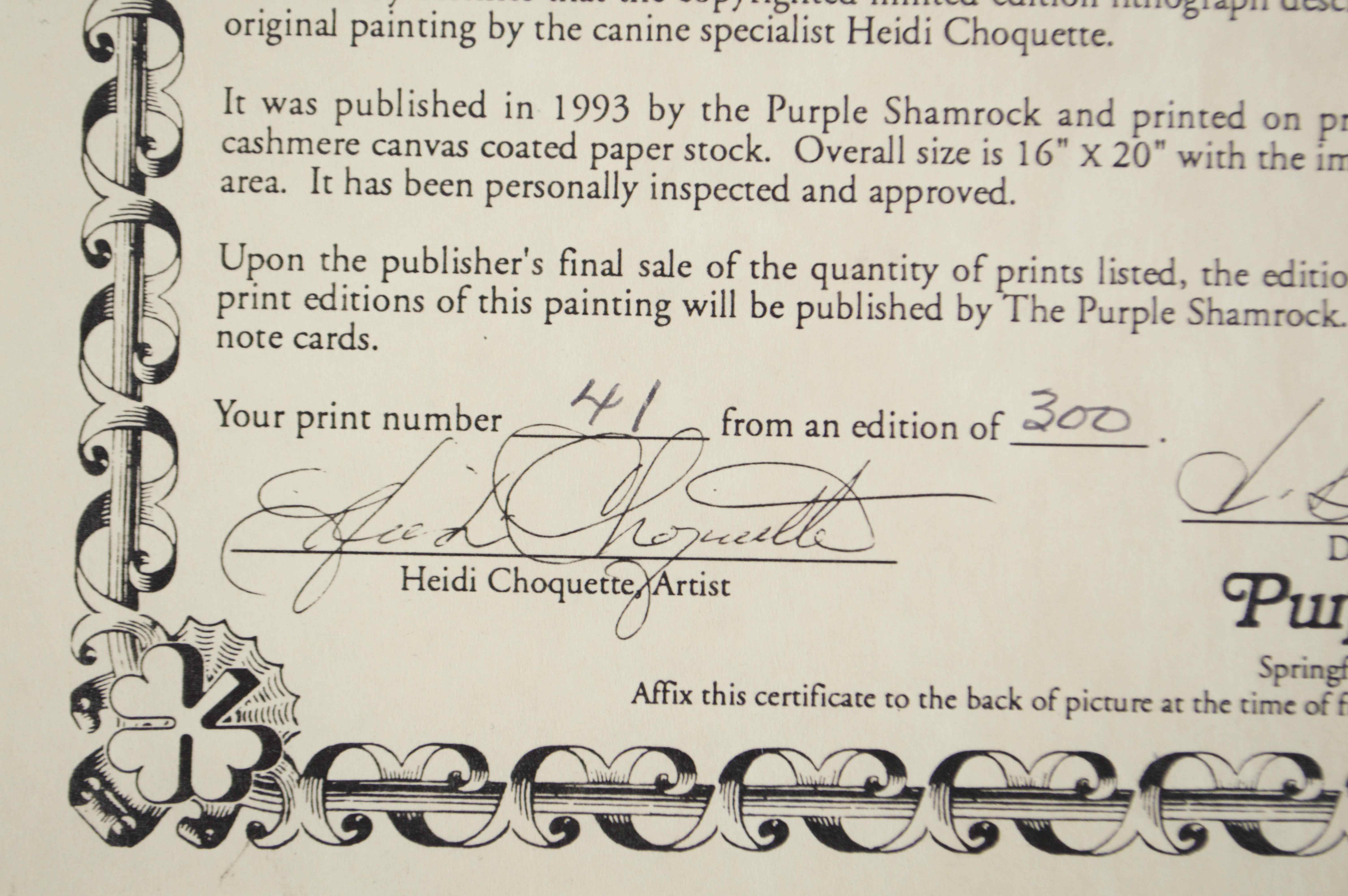 Lithograph " The Joys of a Japanese Chin" By Choquette