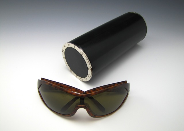 Prada Designer Sunglasses with Bvlgari Leather Hardcase