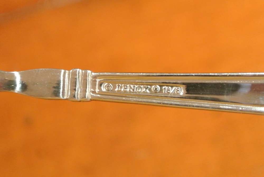 Lenox Flatware and Glass Tray Showing Vintage Patterns