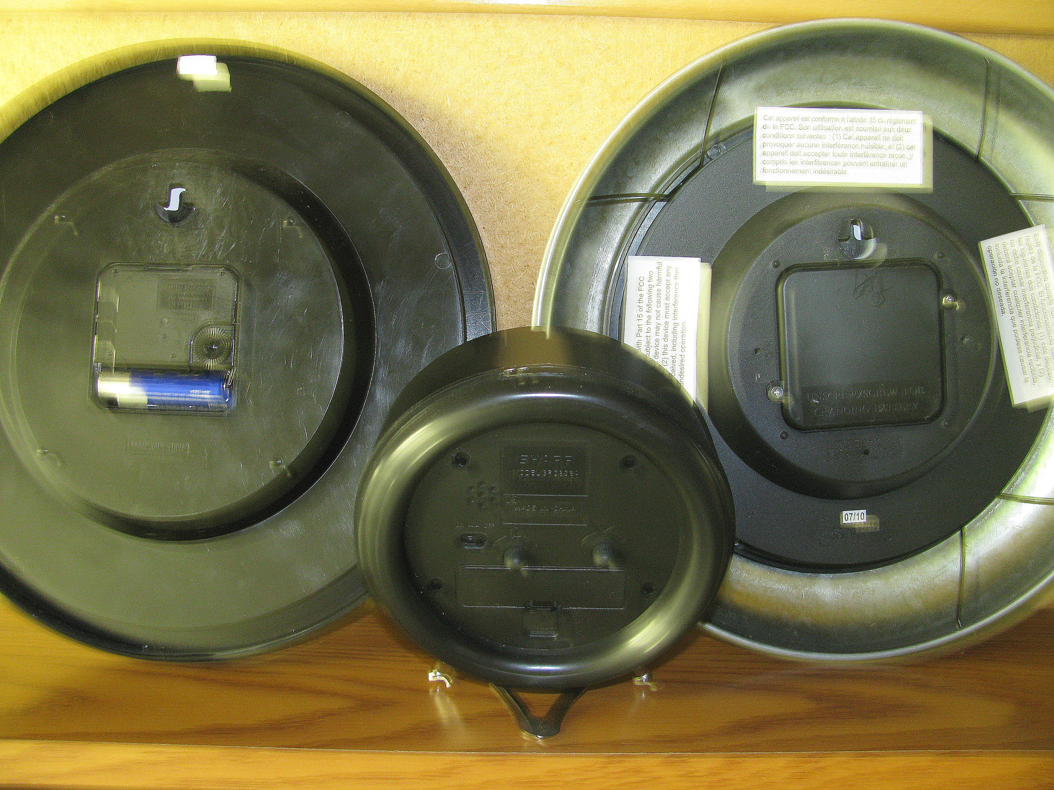 Three Battery Operated Clocks