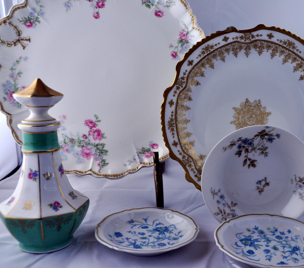 Collection of French Haviland Limoges China Plates and Parfum