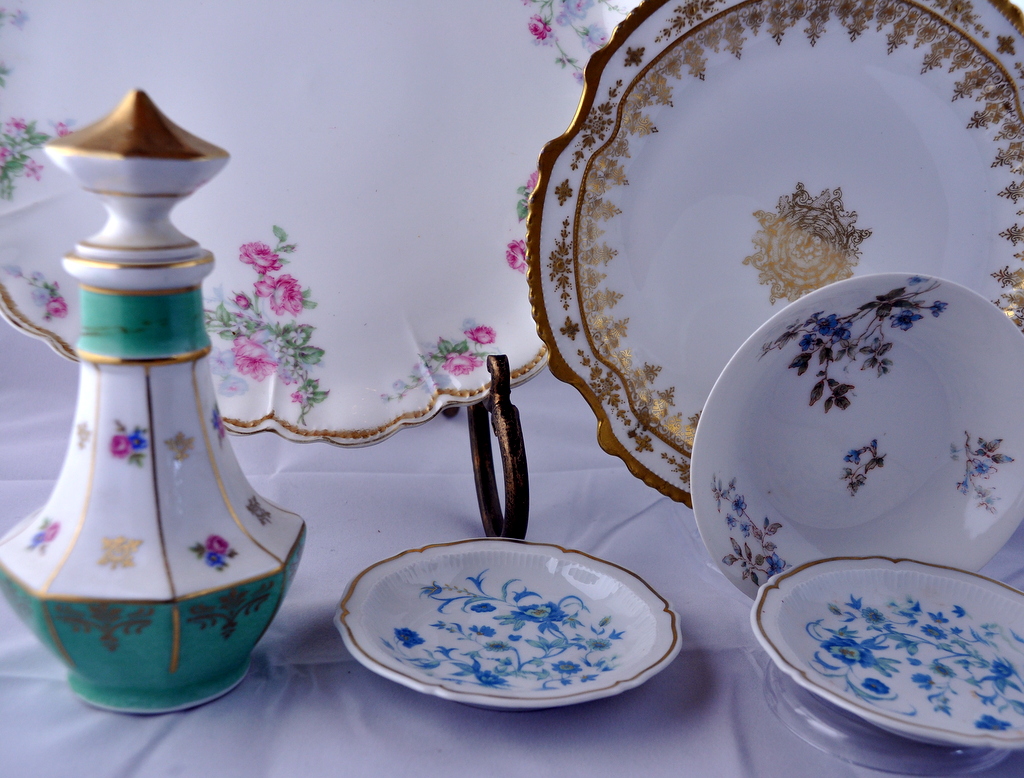 Collection of French Haviland Limoges China Plates and Parfum