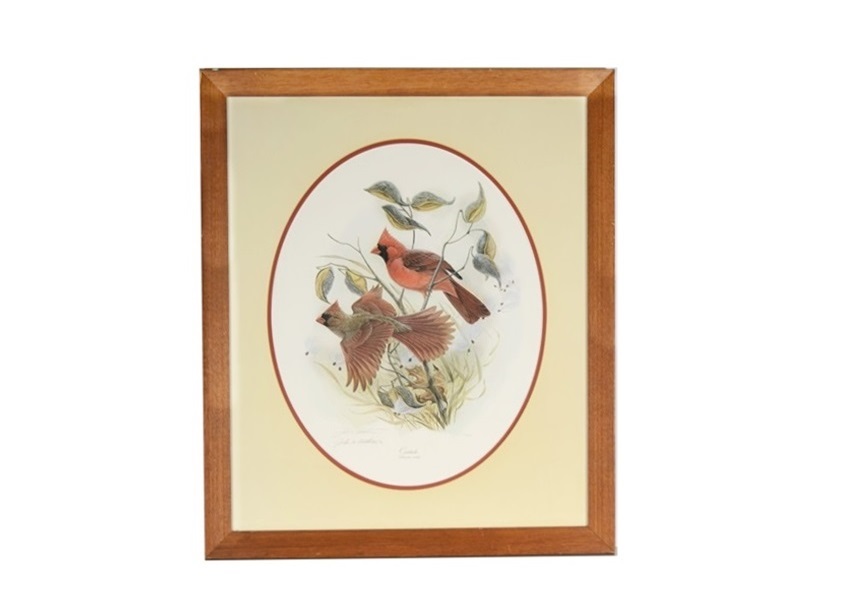 "Cardinals" Signed and Numbered Lithograph by John Ruthven