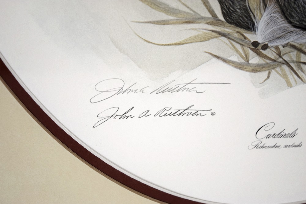 "Cardinals" Signed and Numbered Lithograph by John Ruthven