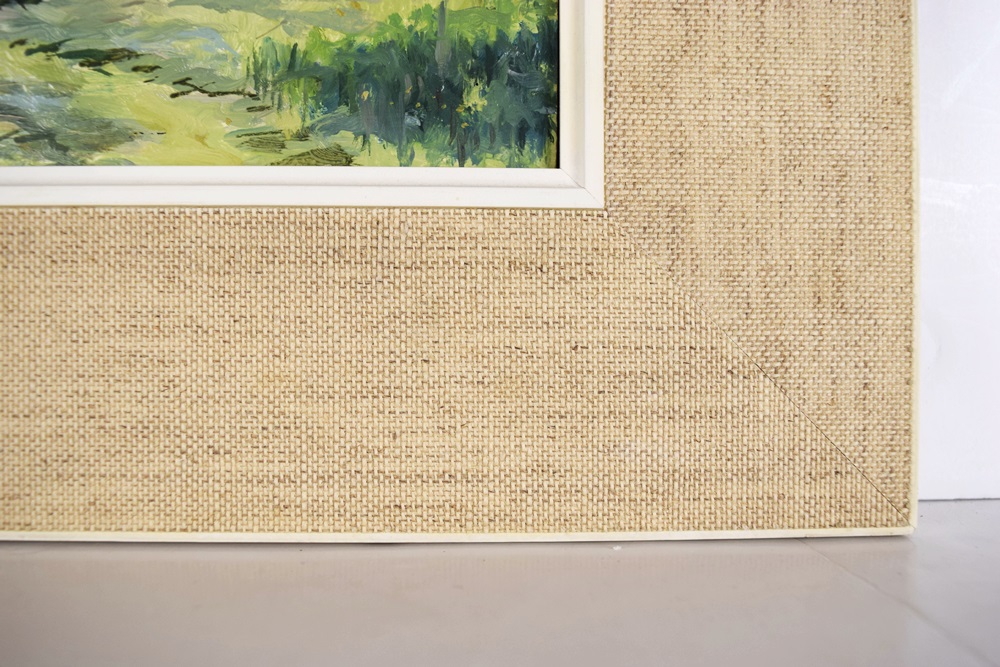A Charming Small Painting on Board of Hay Gathering