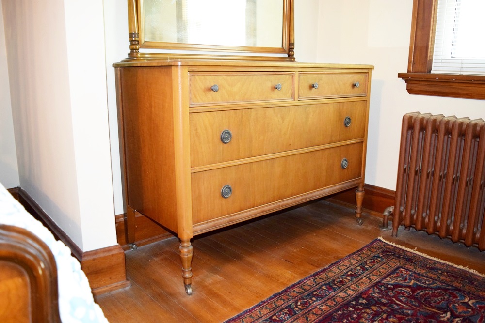A Vintage Dresser with Mirror