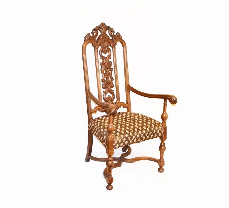 A Vintage Armchair (1930s) Richly Carved in the Jacobean Style