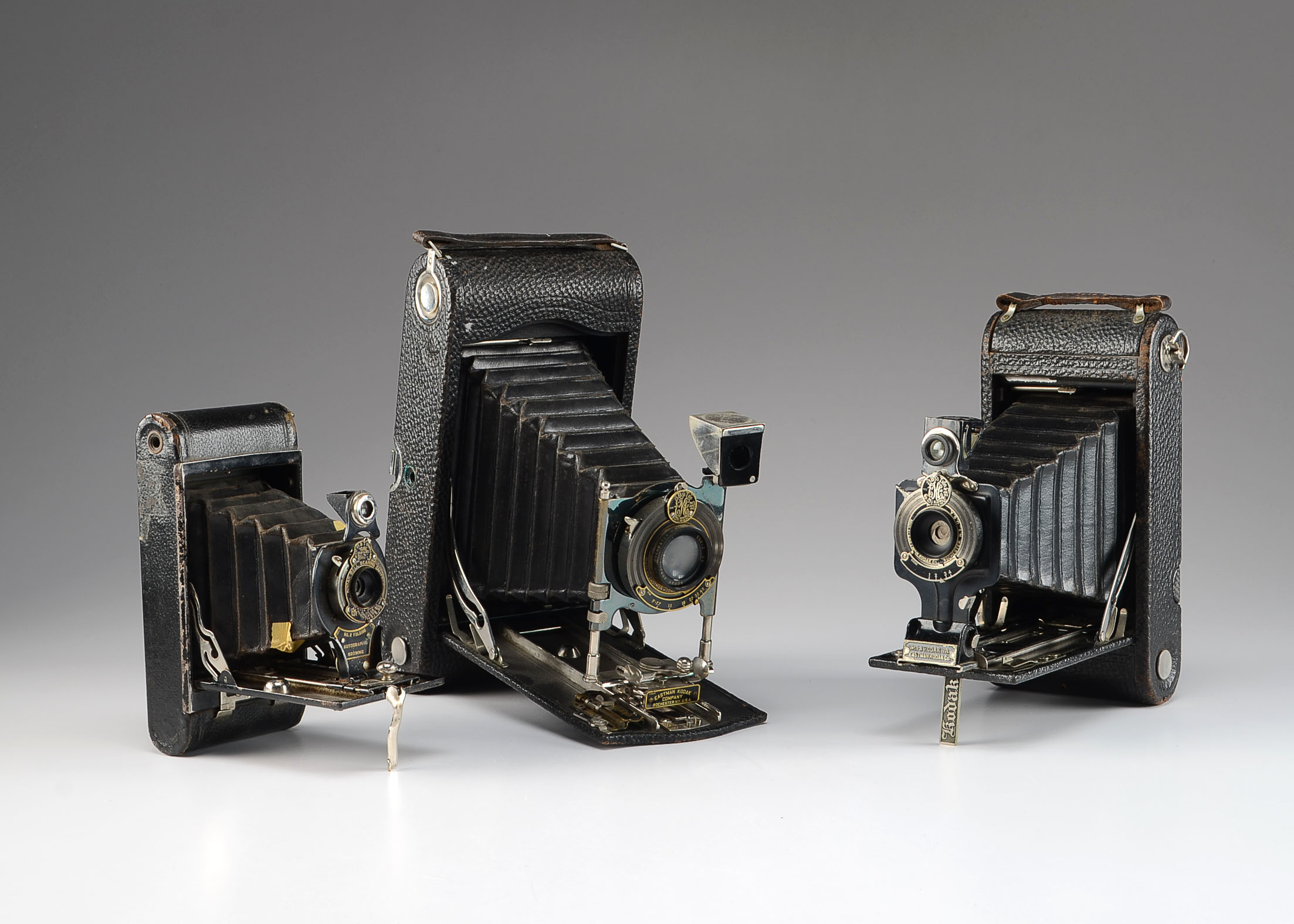 Three Early 20th Century Kodak Brownie Folding Cameras