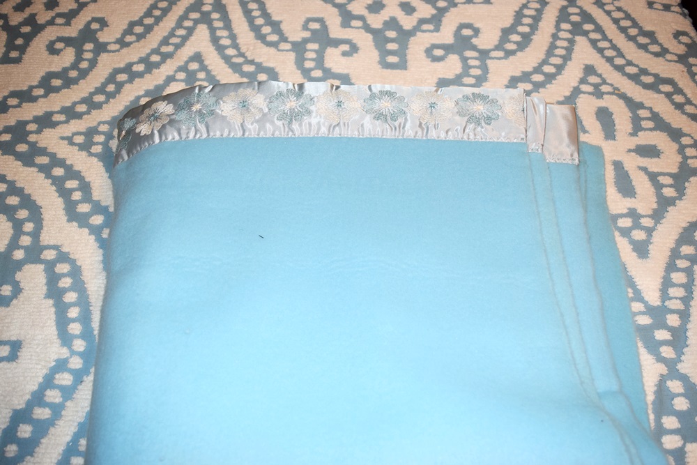 Vintage Chenille and Matelasse Bed Coverlets and a Blue Blanket