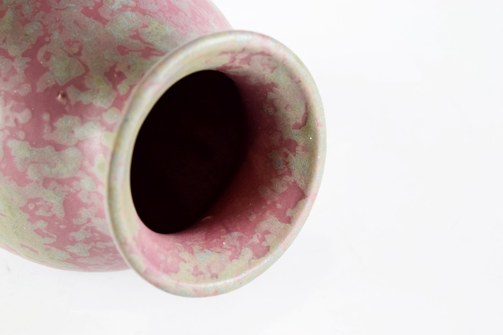An Attractive Art Pottery Vase in a Deep Rose Mottle Matte Glaze