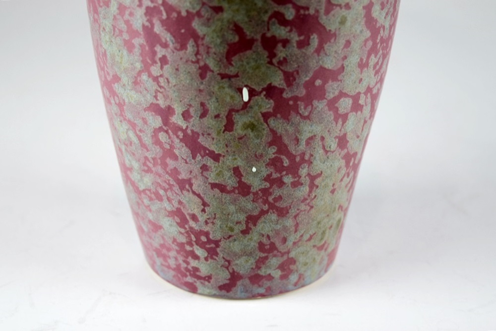 An Attractive Art Pottery Vase in a Deep Rose Mottle Matte Glaze