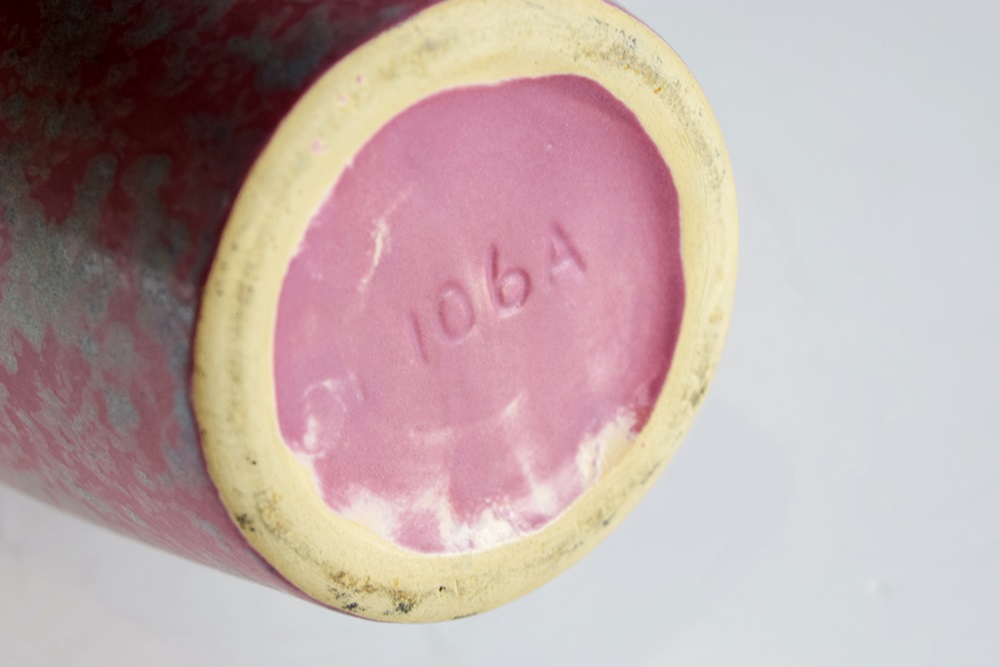 An Attractive Art Pottery Vase in a Deep Rose Mottle Matte Glaze