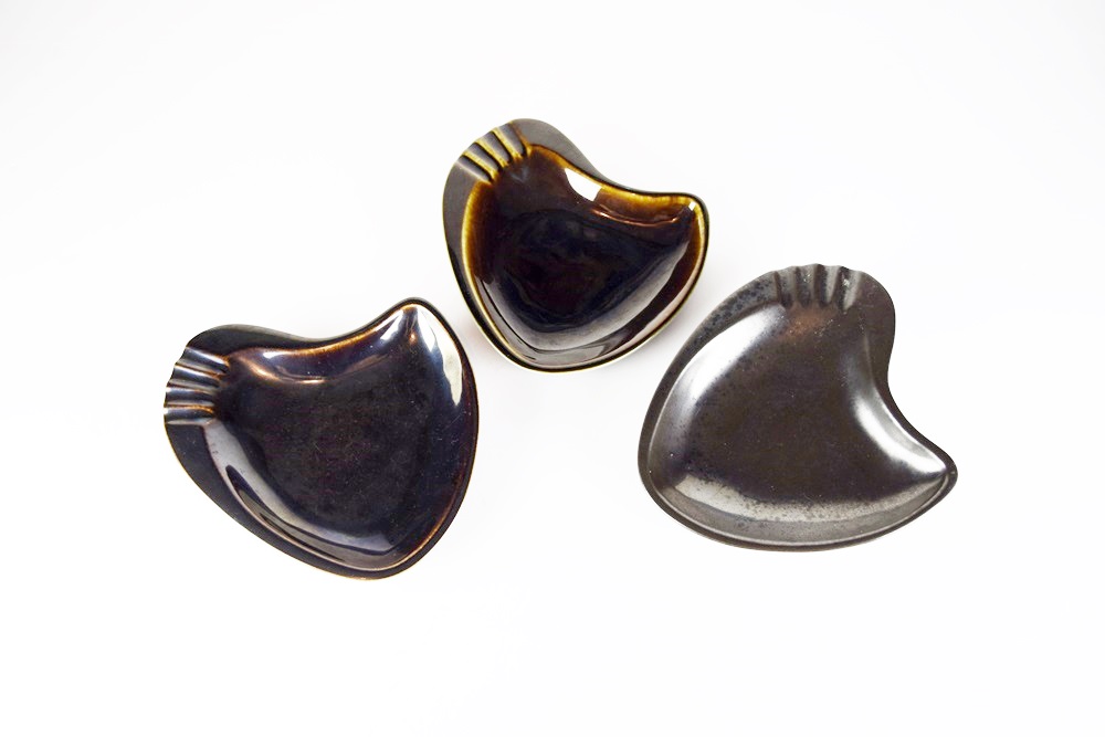 Three Rookwood Ash Receivers in Dark Nubian Glaze, 1957