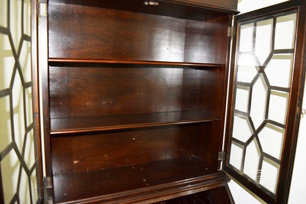 Chippendale Style Secretary Desk in Mahogany, Mid-20th Century