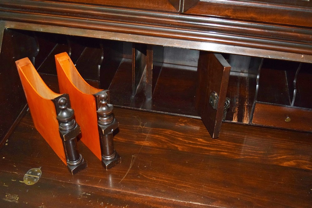 Chippendale Style Secretary Desk in Mahogany, Mid-20th Century