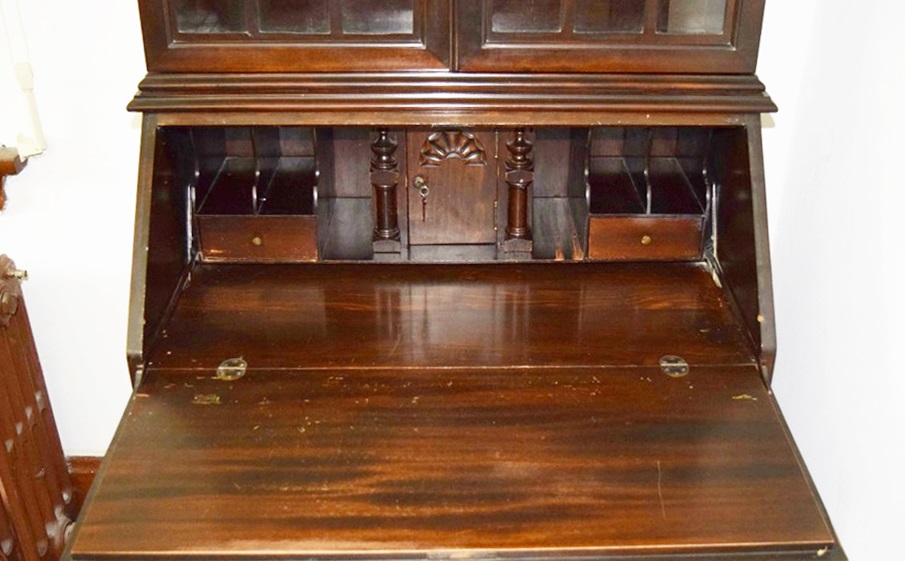 Chippendale Style Secretary Desk in Mahogany, Mid-20th Century