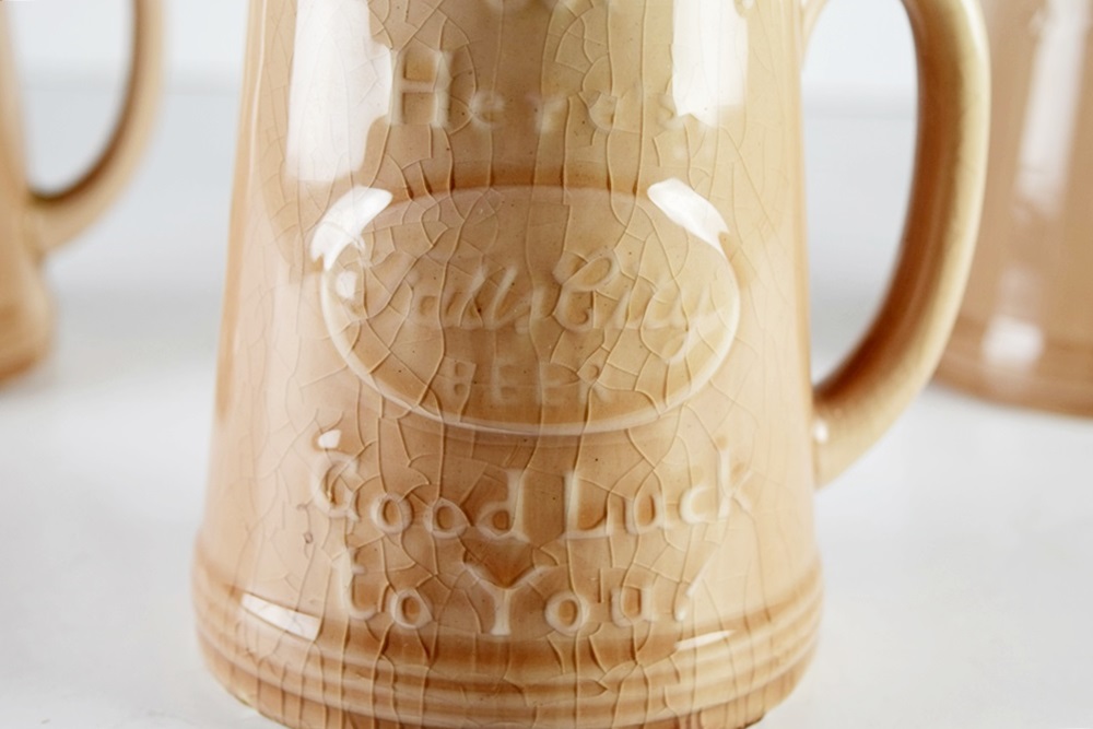 Three Rookwood Beer Mugs in Soft Brown High Gloss Glaze, 1948